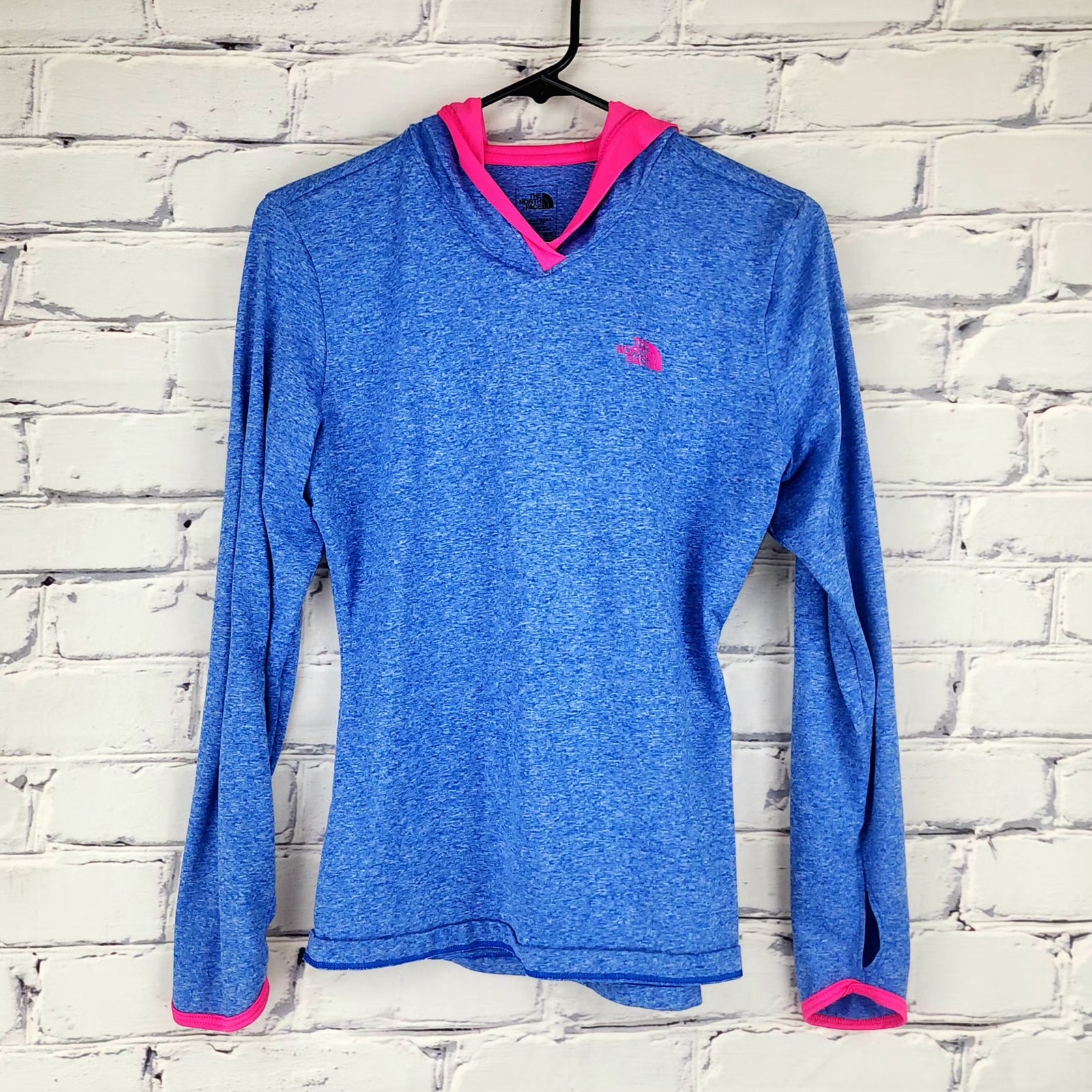 North Face Shirt Flashdry Womens S Hooded Athletic Long Sleeve Thumb Holes Gym